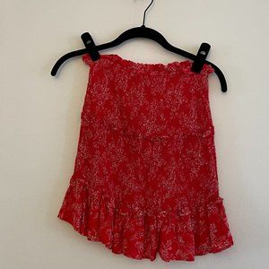 RED FLORAL SKIRT